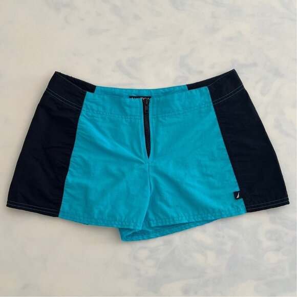 Nautica Pants - Nautica Women's Vintage Blue Surfer Swim Micro Mini Shorts